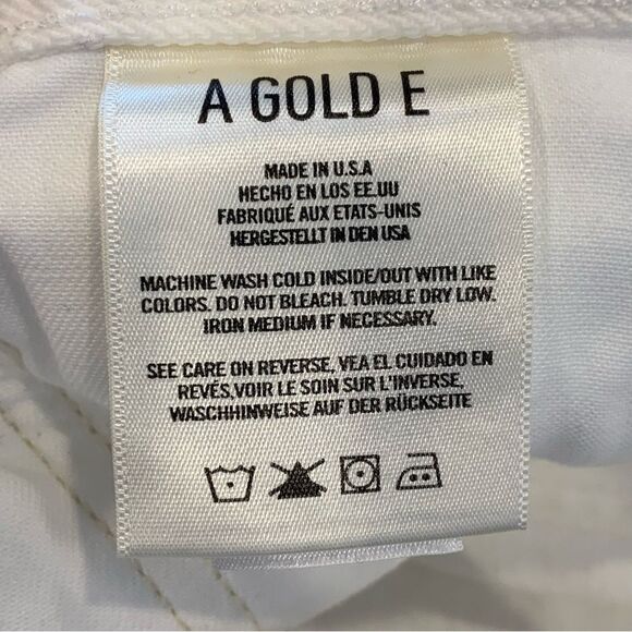 AGOLDE White Distressed High Rise Raw Hem Jeans Size 26 Button Fly - Picture 7 of 11